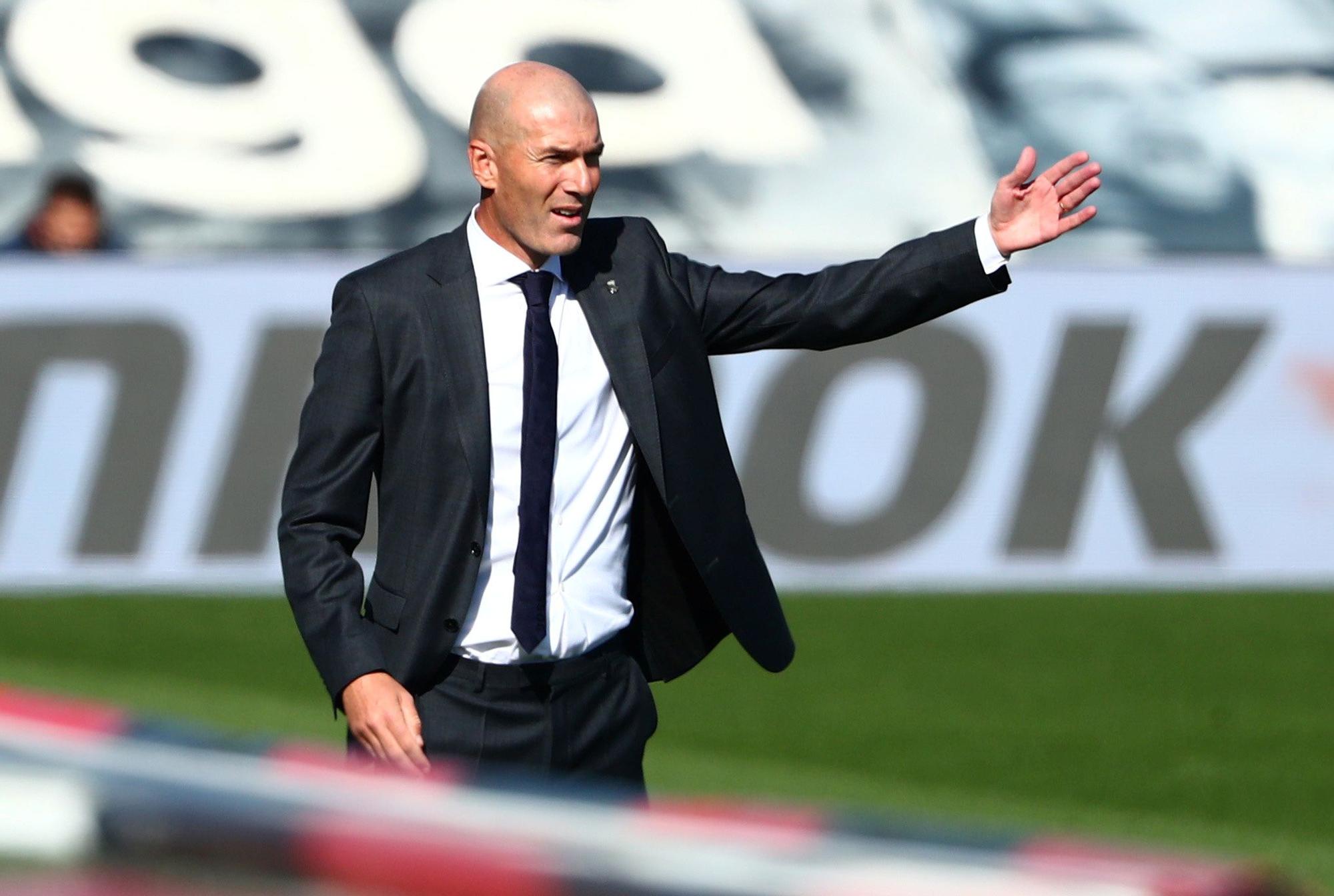 El técnico francés Zinedine Zidane durante un partido del Real Madrid.