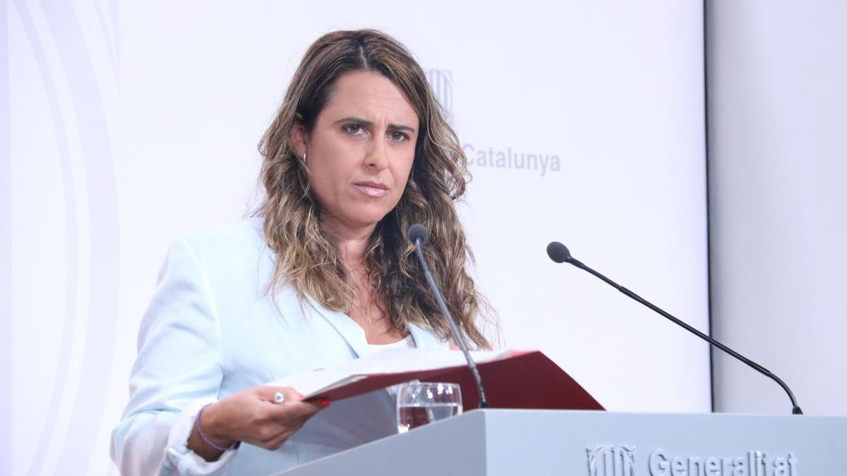 La portaveu del Govern, Patrícia Plaja, en roda de premsa