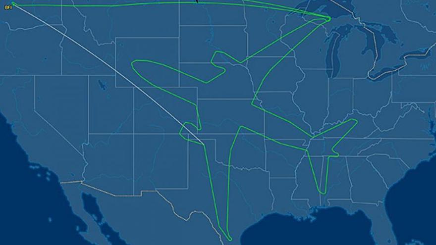 Un Boeing &#039;dibuja&#039; la silueta de un avión en el cielo de Estados Unidos