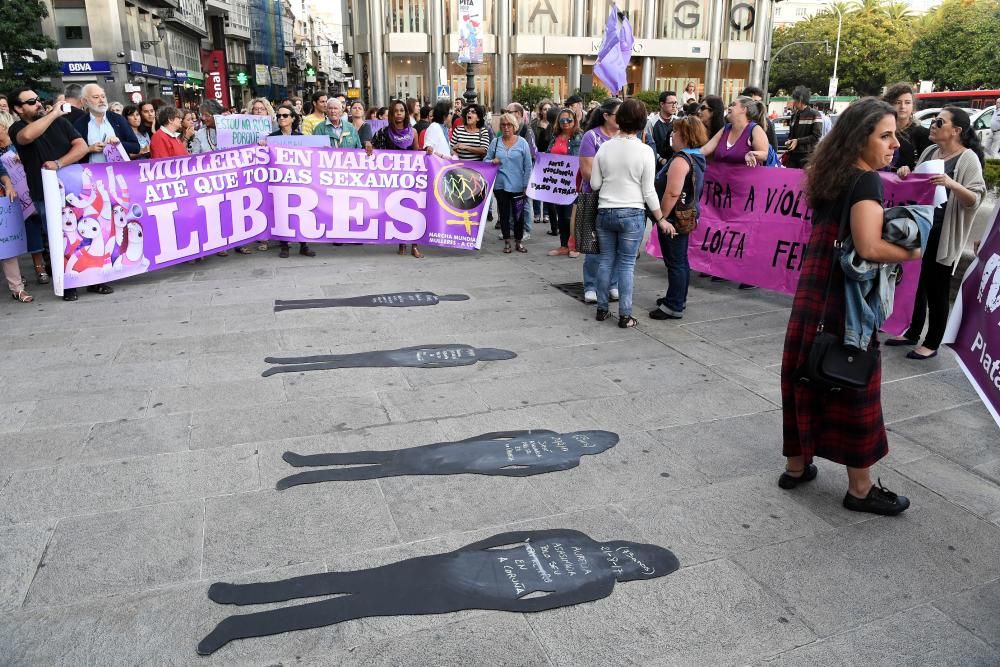 Protesta en A Coruña contra la violencia machista