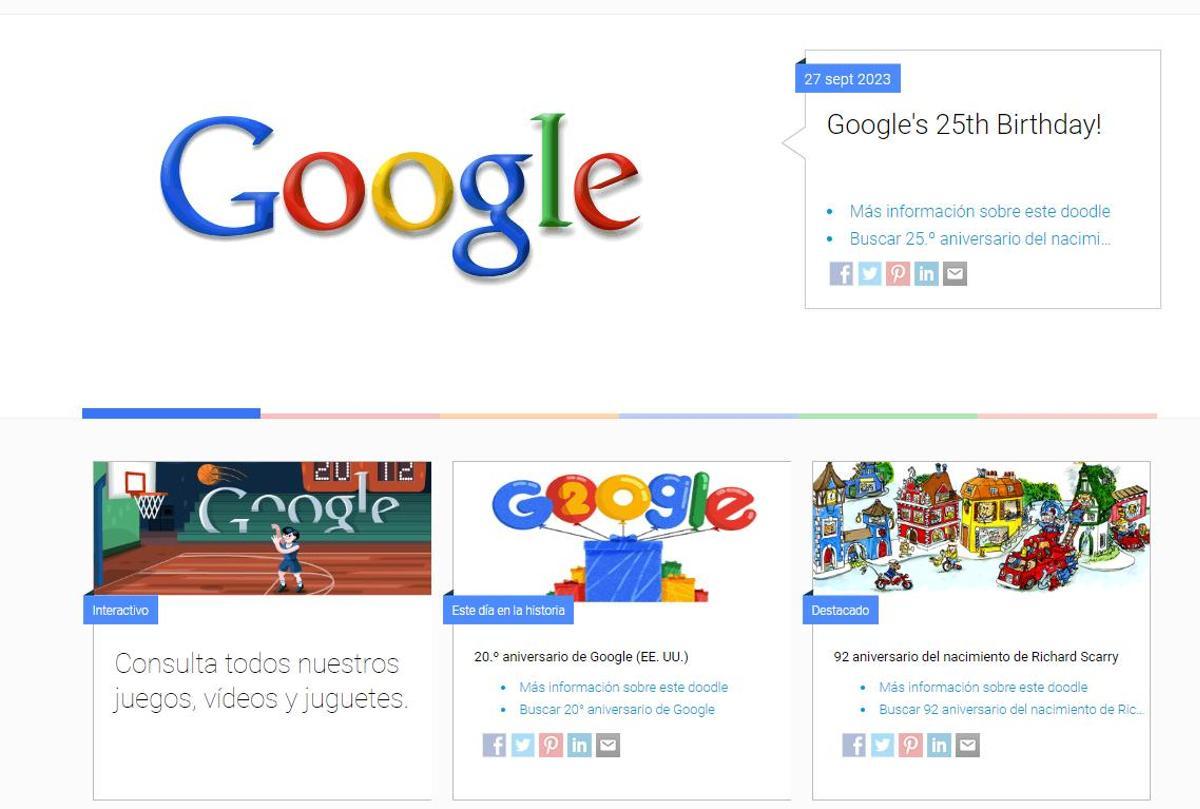 El 25è aniversari de Google