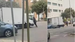 Vídeo: Una discusión de tráfico en Castelló acaba con un conductor casi atropellado y una furgoneta huyendo en dirección contraria