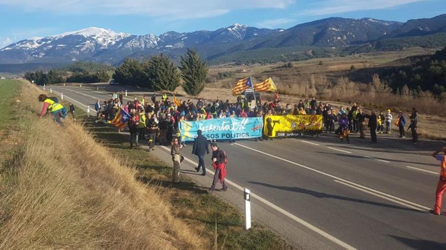 Una marxa lenta talla durant dues hores l&#039;N-260 a Bellver de Cerdanya