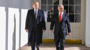 (Foto de ARCHIVO) FILED - 27 January 2020, US, Washington: US President Donald Trump (L) receives Israeli Prime Minister Benjamin Netanyahu ahead of their meeting at the White House. Photo: Kobi Gideon/GPO/dpa - ATTENTION: editorial use only and only if the credit mentioned above is referenced in full 27/01/2020 ONLY FOR USE IN SPAIN. Kobi Gideon/GPO/dpa;---;politics;heads of state;Israels Prime Minister Netanyahu and US President Trump
