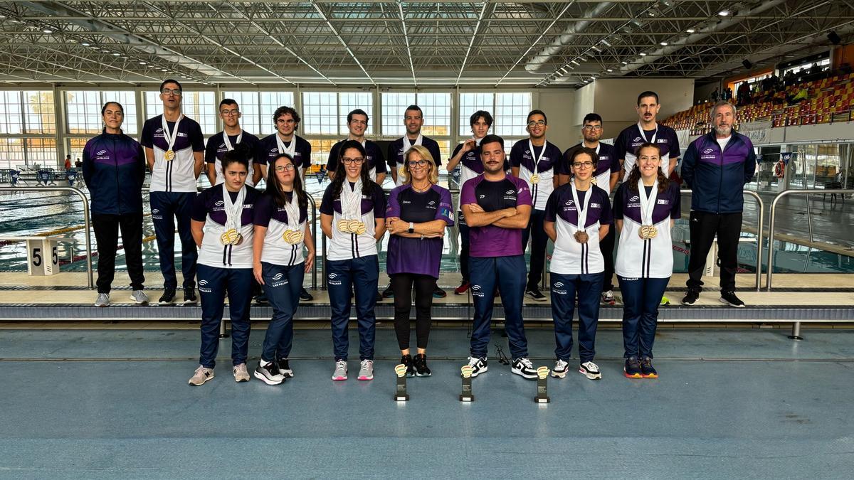 La sección de Natación Adaptada del Club Natación Las Palmas Campeones de España FEDDI 2024
