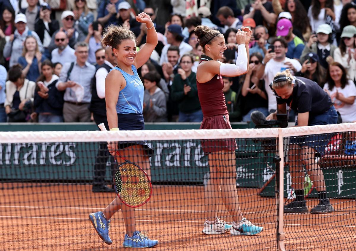 Sara Errani y Jasmine Paolini celebran su pase a la final de Roland Garros