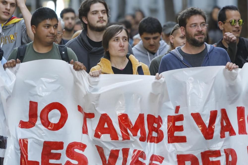 Manifestació en suport al noi encausat pel tall a les vies del tren