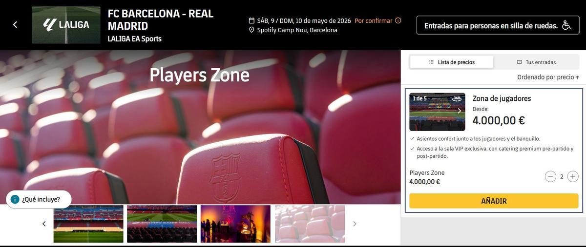 Las entradas VIP para el Clásico