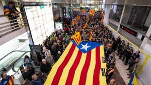 Protesta independentista contra el "maltractament de Renfe" a Catalunya