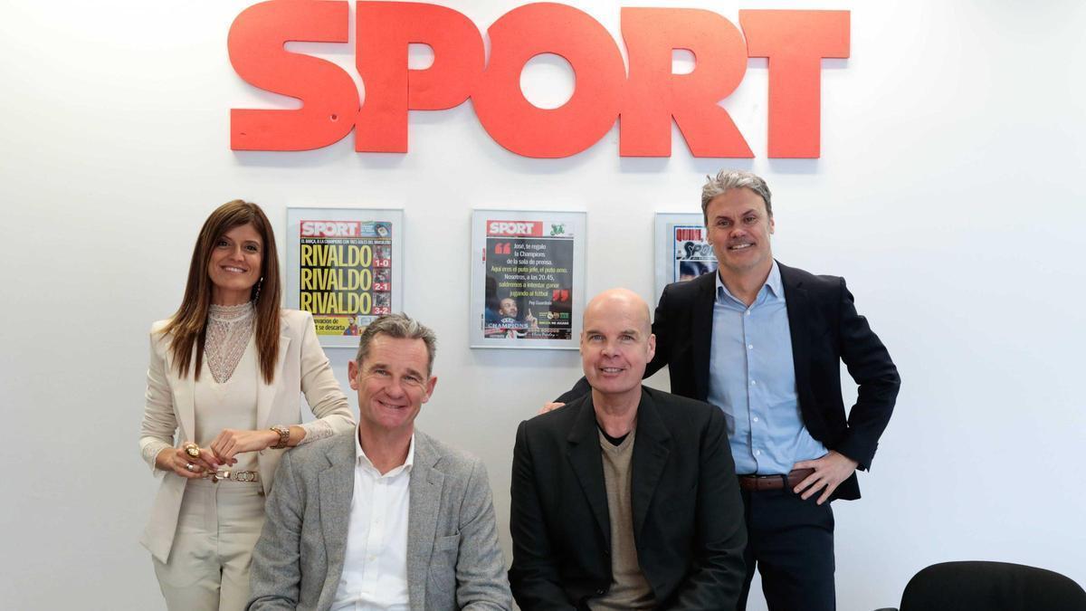 Núria Sala, Iñaki Urdangarin, Ferran Martínez e Iñaki Saltor, socios de 'Bevolutive'