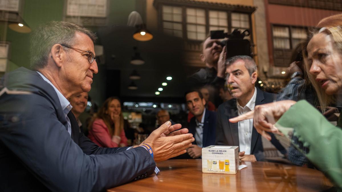 El presidente del Partido Popular, Alberto Núñez Feijóo, visita La Laguna