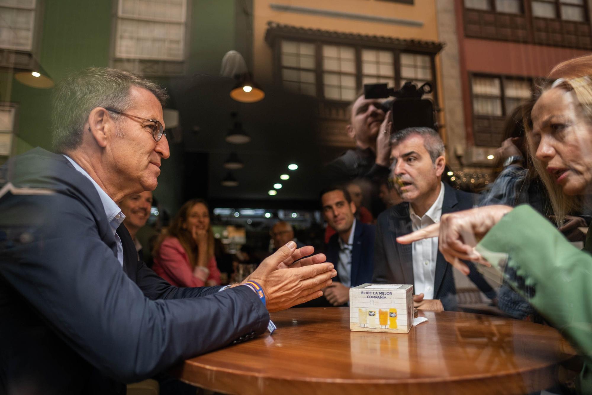 El presidente del Partido Popular, Alberto Núñez Feijóo, visita La Laguna