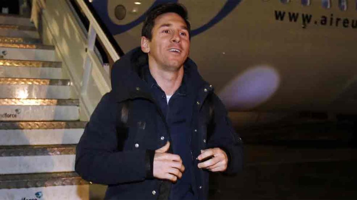 Leo Messi, en un viaje con el Barcelona