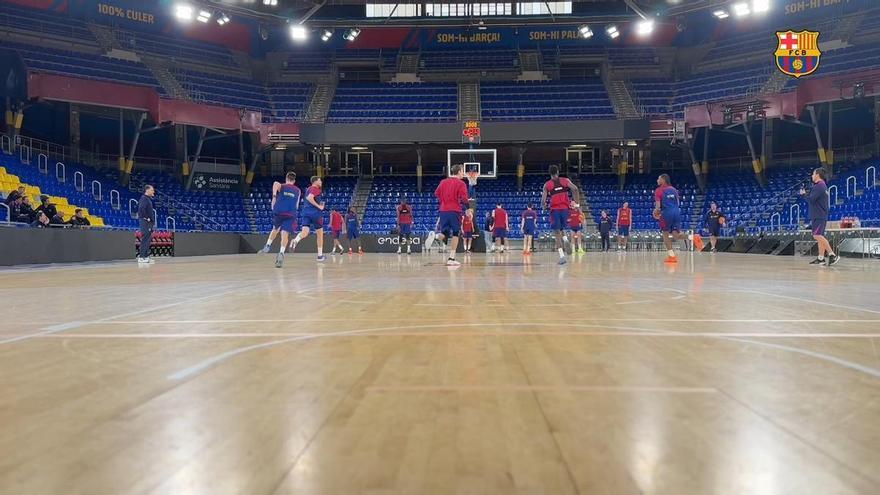 Entrenamiento del Barça antes del Clásico