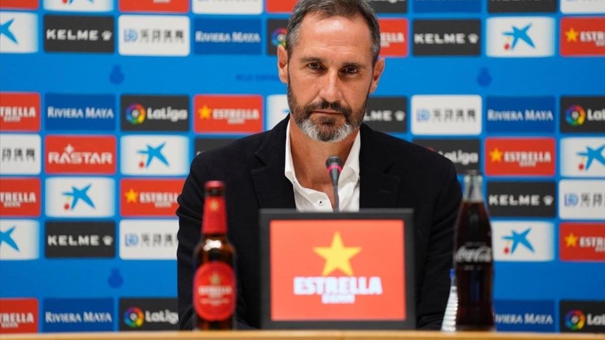 Vicente Moreno, en su presentación como nuevo técnico del Espanyol