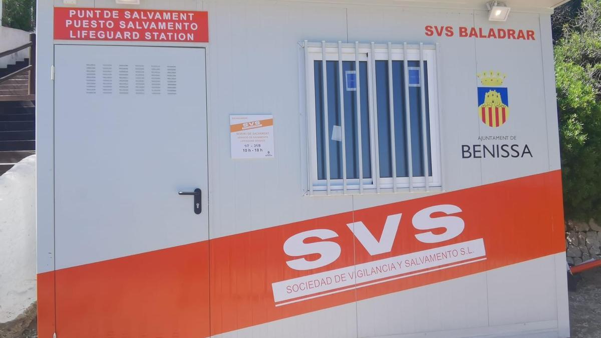 El punto de salvamento montado por SVS en Baladrar