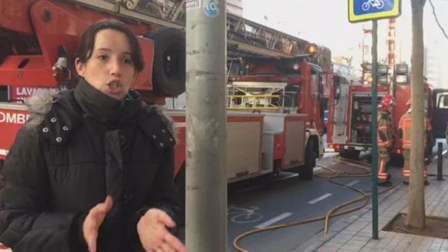 Incendio en un edificio de la avenida l'Alcora de Castelló