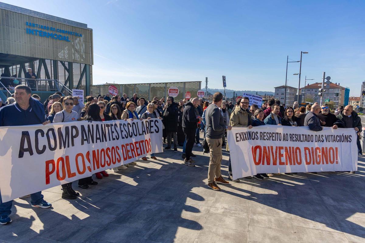 Manifestacion de la cig por el convenio del transporte de A Coruña