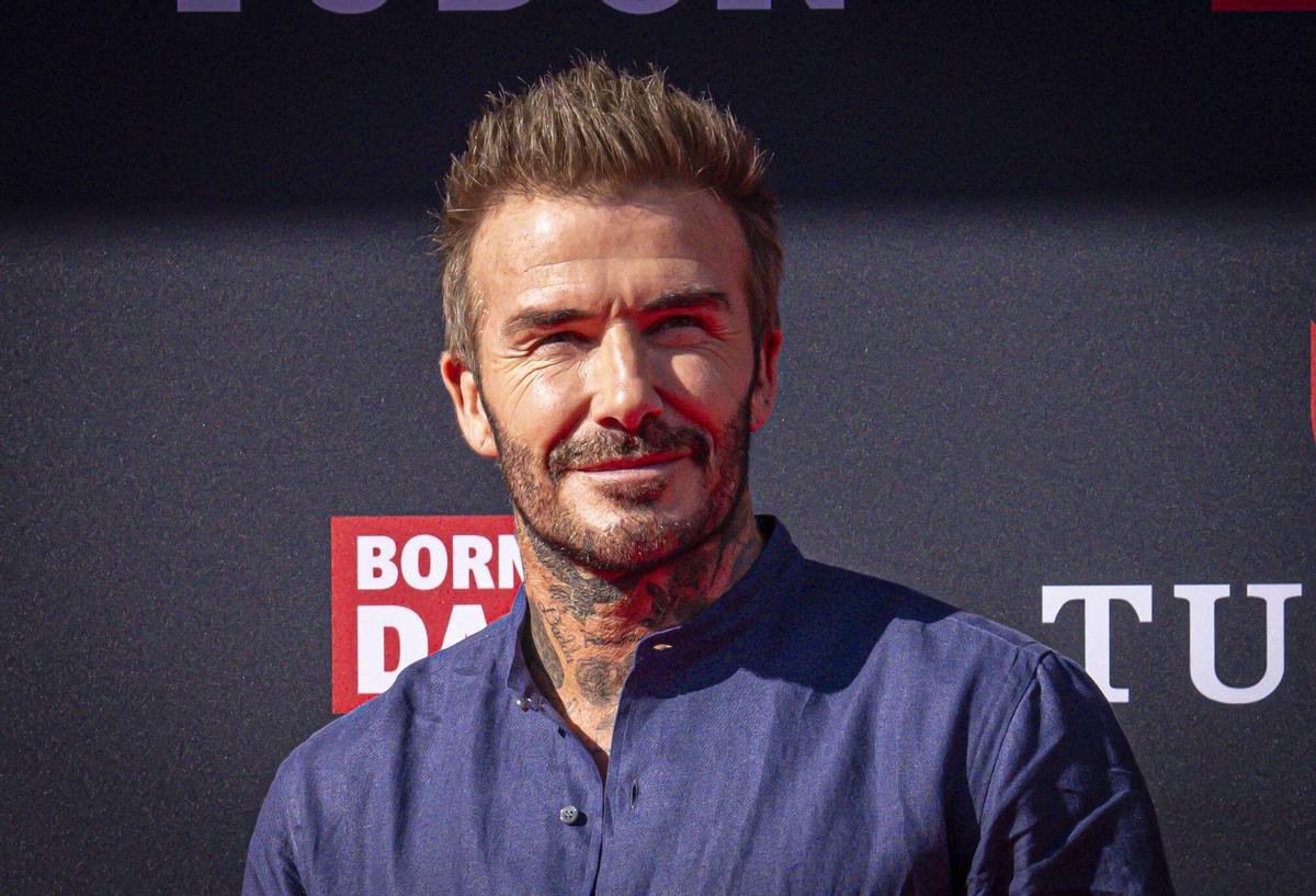 David Beckham en la fiesta por la inauguración en Barcelona de la primera tienda Tudor.