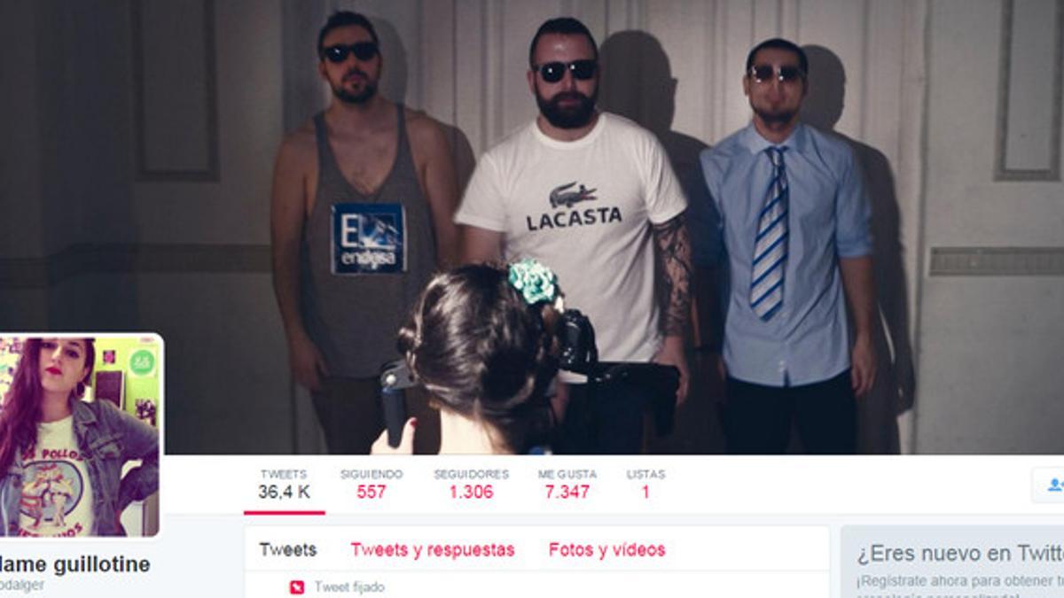 Portada de la cuenta en Twitter de María Lluch Sancho, alias &quot;Madame Guillotine&quot; en la red social