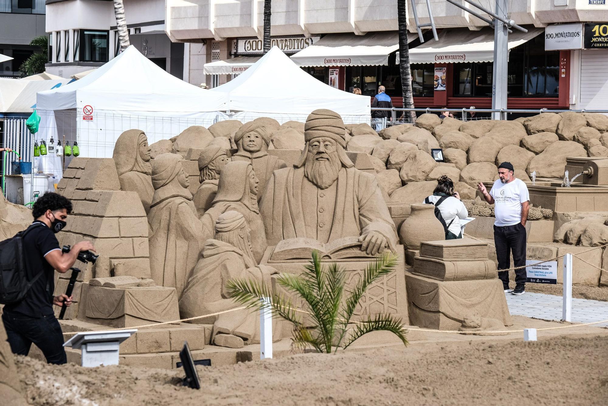 Inauguración del belén de arena en la playa de Las Canteras (3/12/2021)