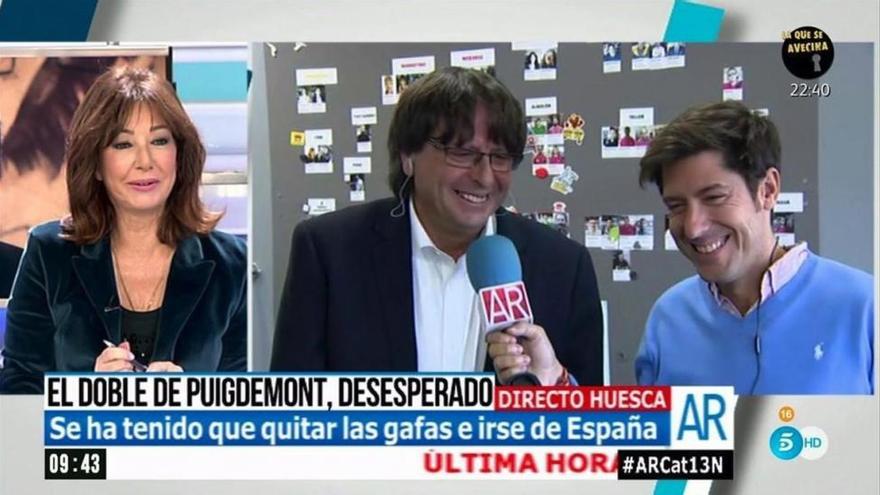 El doble de Puigdemont se cuela en los matinales de las televisiones españolas
