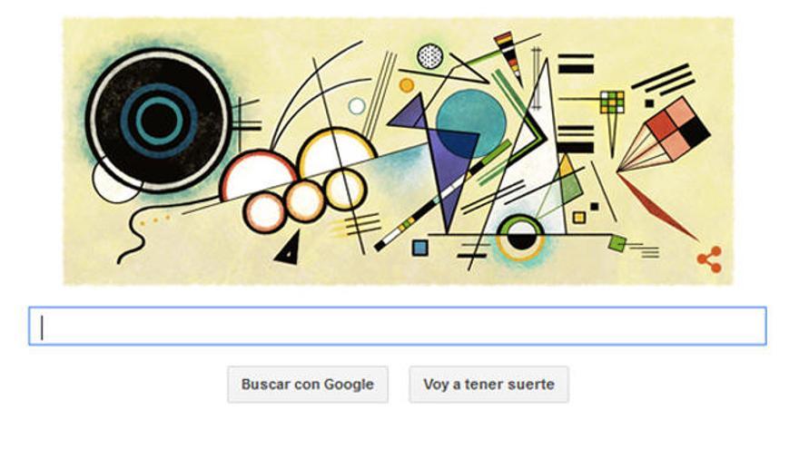 `Composición 8´ de  Wassily Kandinsky, doodle de Google.