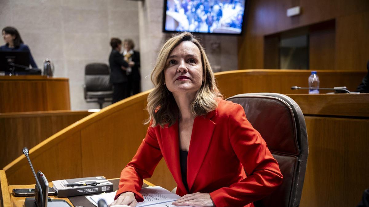 La portavoz del PSOE en las Cortes, Pilar Alegría, en una imagen de archivo.