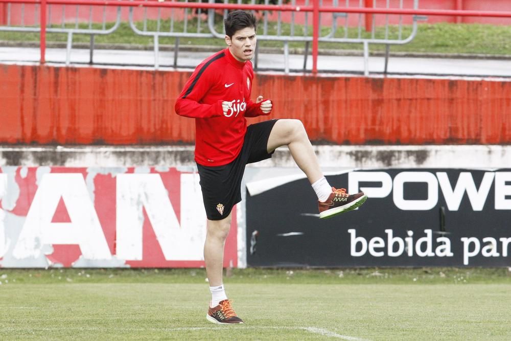 Entrenamiento del Sporting.