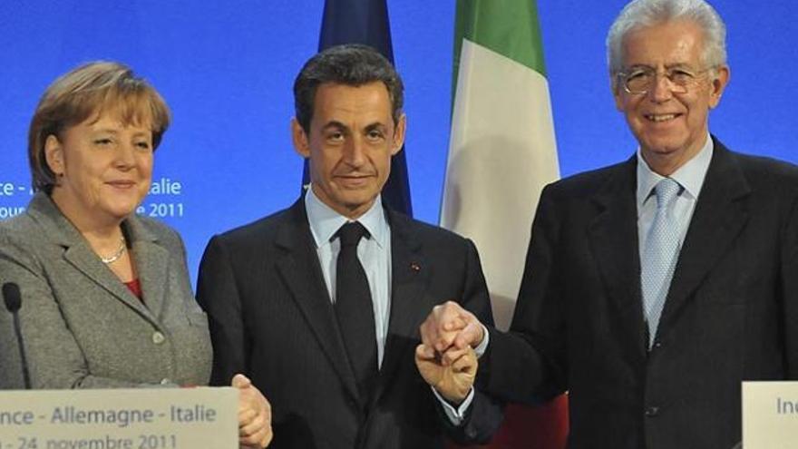 Sarkozy, Merkel y Monti se verán antes de la cita de la UE