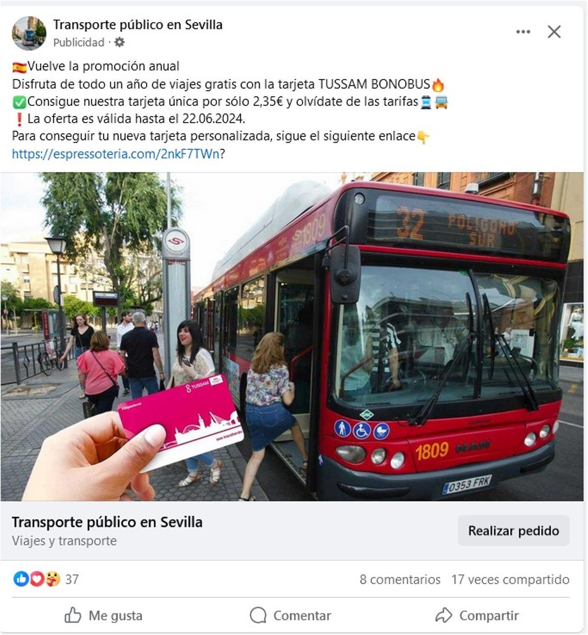 Imagen de la estafa que circula por redes sociales