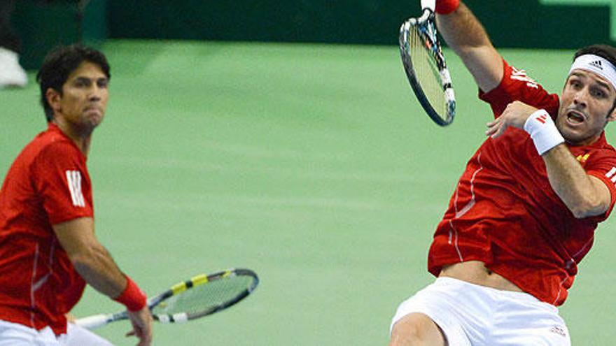 Verdasco y Marrero, durante el partido.