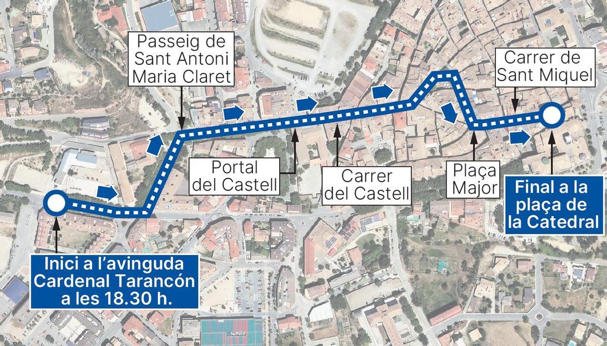 El recorregut de la cavalcada de Solsona