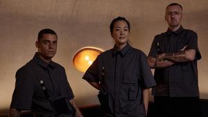 Manuel Spolaore, Monica Berg y Alex Kratena, en la coctelería Kyara.