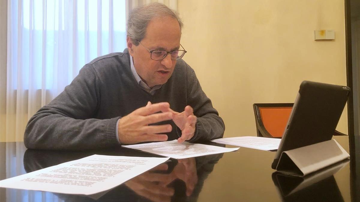 Quim Torra, confinado en la Casa dels Canonges tras dar positivo en coronavirus