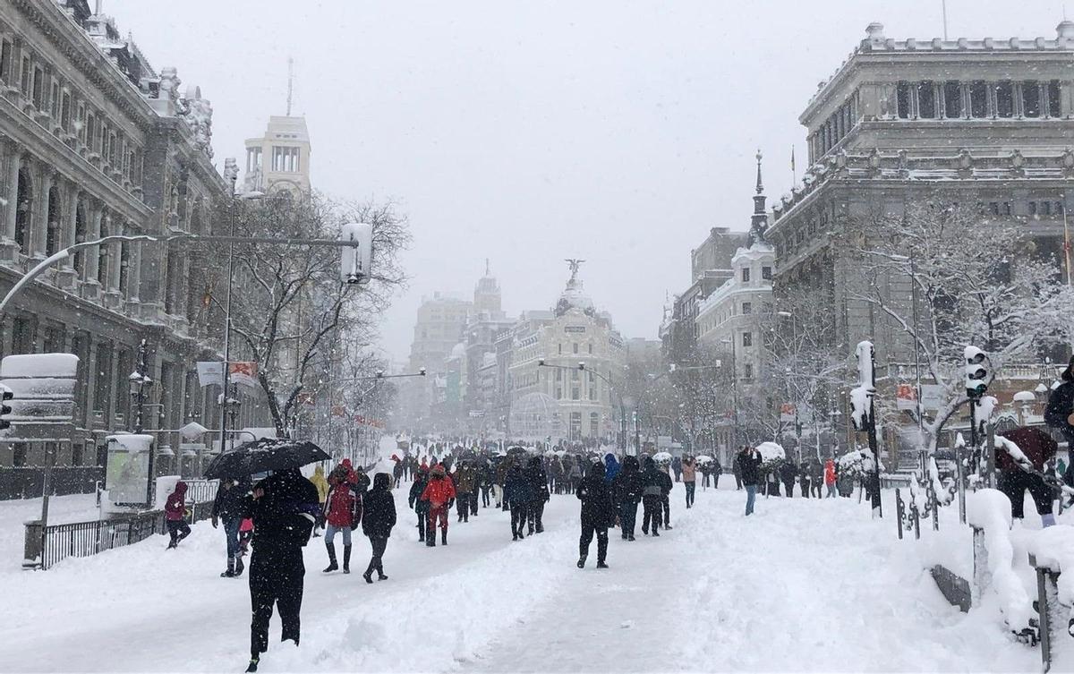 Madrid, bajo la nevada de Filomena