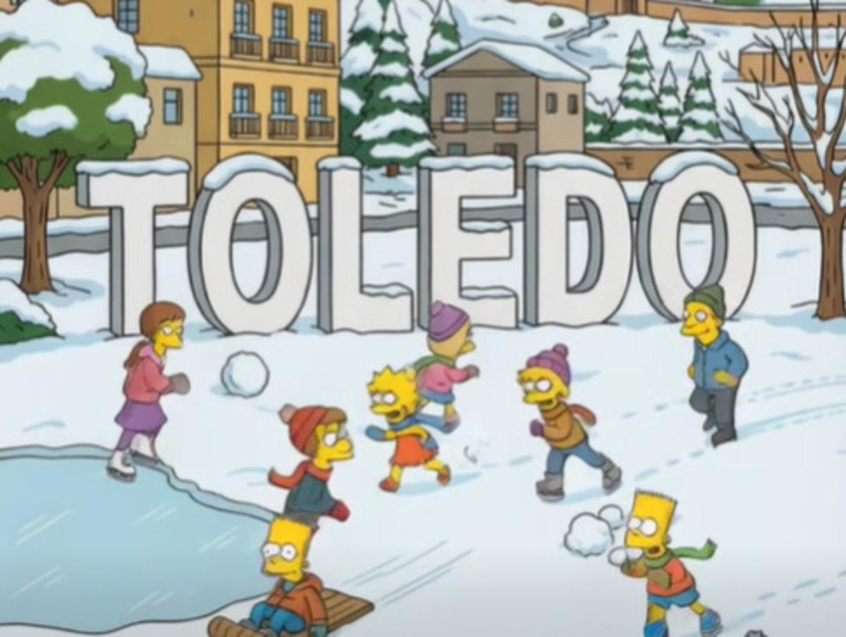 Imagen de Los Simpson en su llegada a Toledo