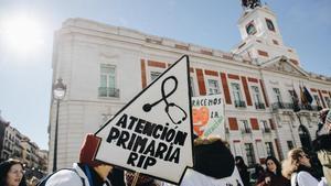 Imagen de archivo de una protesta de médicos en Madrid.