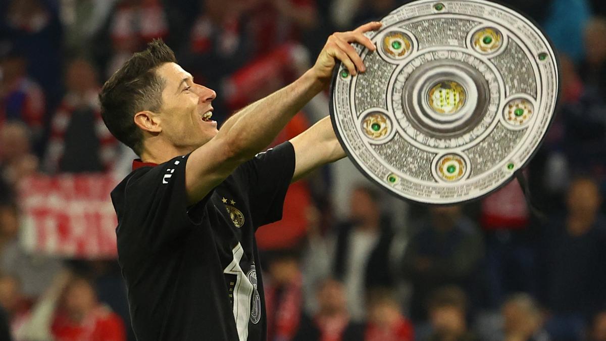 Lewandowski, con el título de la Bundesliga.