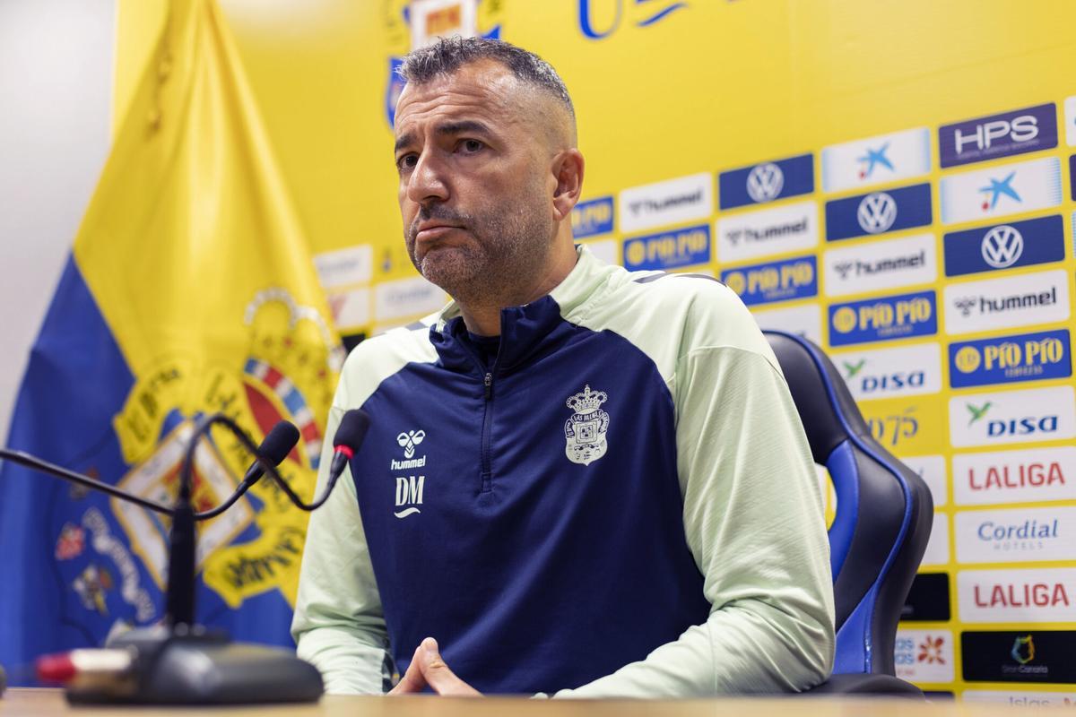 Diego Martínez, entrenador de la UD Las Palmas, en rueda de prensa