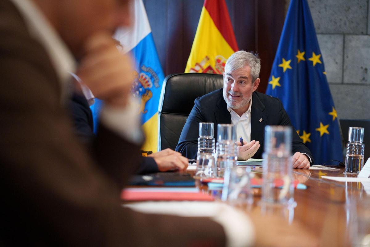 El presidente Fernando Clavijo durante un Consejo de Gobierno.
