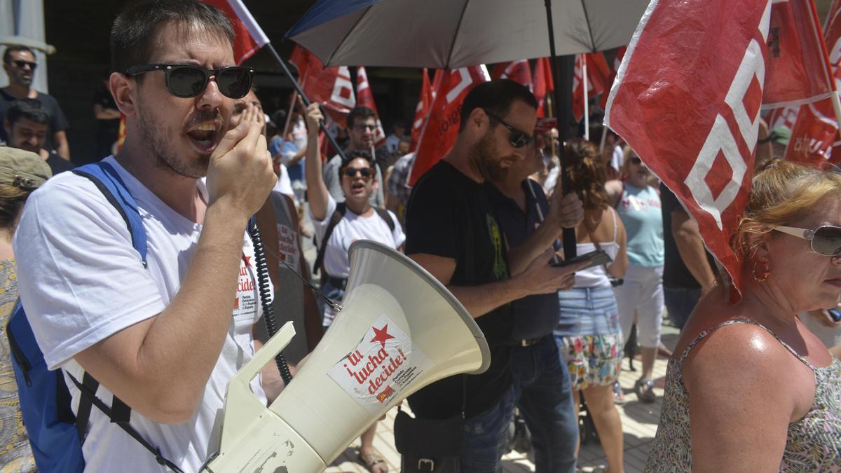 Protesta de los trabajadores de la hostelería en Cartagena en 2019