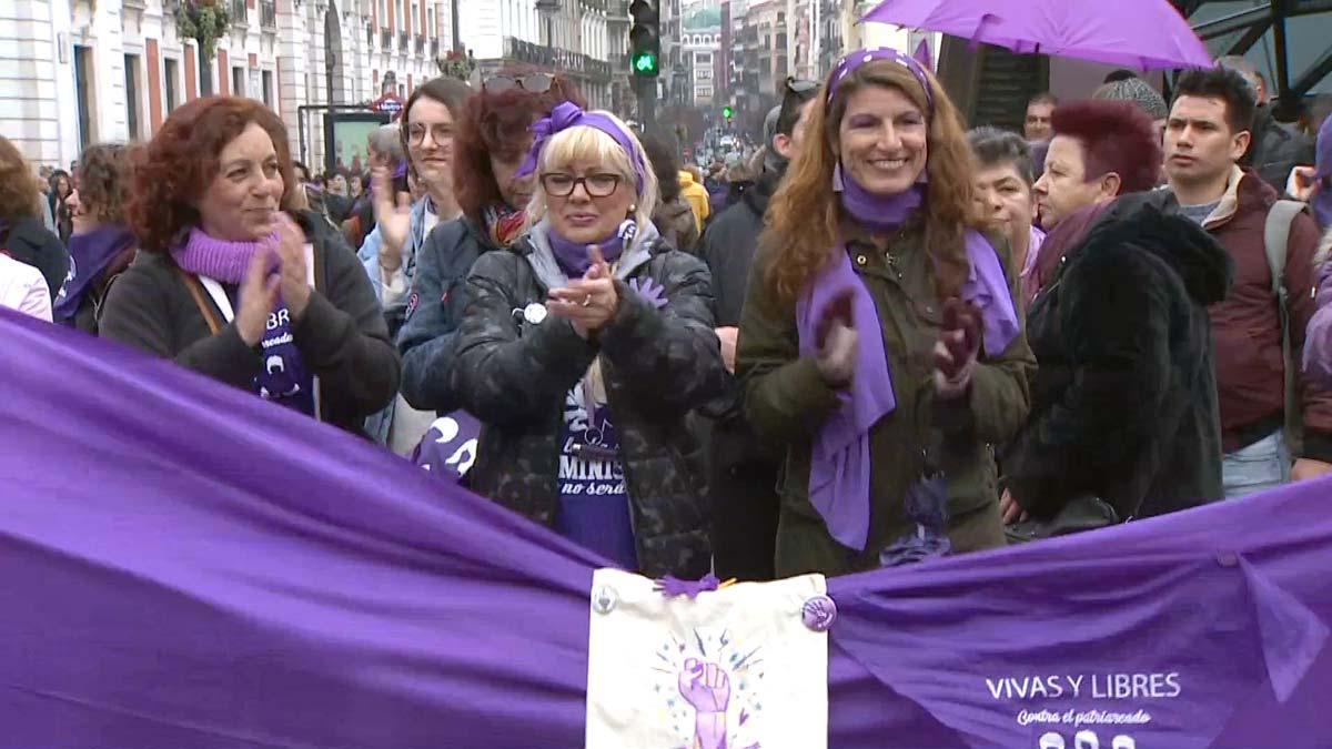 Cadena feminista de 7.000 mujeres en Madrid un mes antes del 8-M