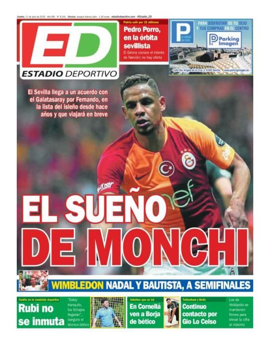 Portada ESTADIO DEPORTIVO jueves 11 julio 2019