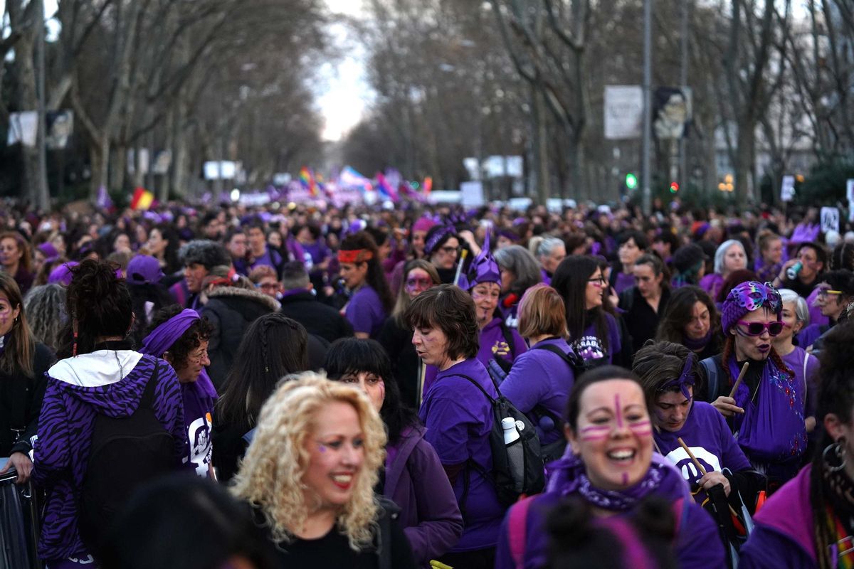 Imágenes de la manifestación feminista en Madrid