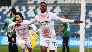 Reggio Emilia (Italy)  20 12 2020 - Milan s Rafael Leao after scoring a goal during the Italian Serie A soccer match US Sassuolo vs AC Milan at Mapei Stadium in Reggio Emilia  Italy  20 December 2020  (Italia) EFE EPA SERENA CAMPANINI