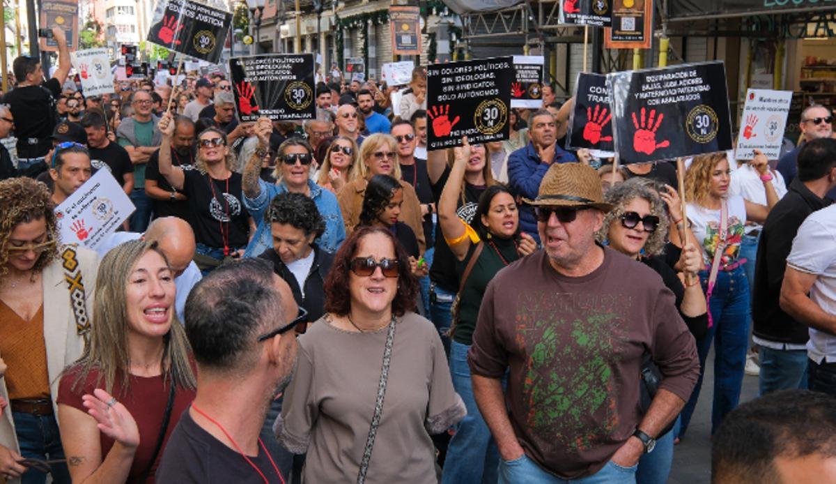 Protesta de autónomos en demanda de mejoras para su situación celebrada el pasado noviembre en Canarias.