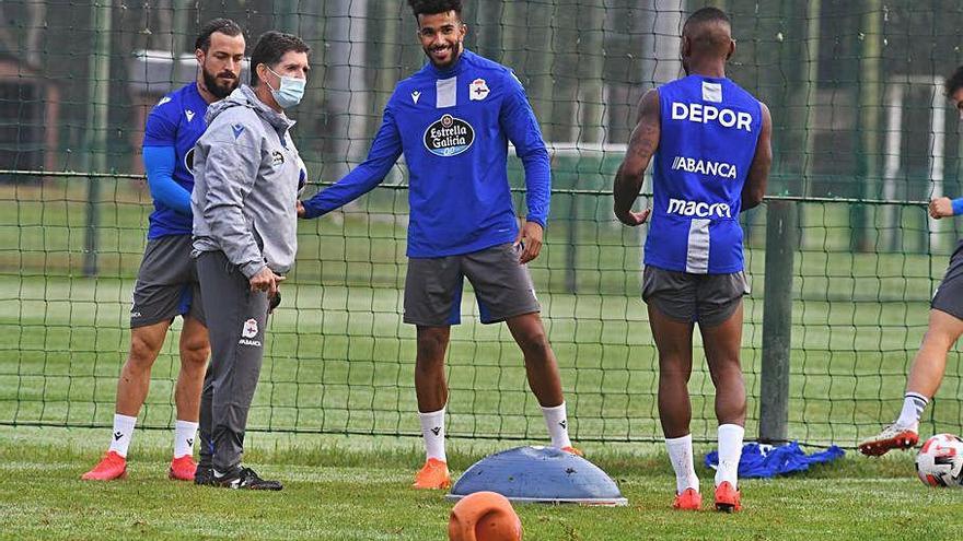 Derik Osede, durante un entrenamiento.