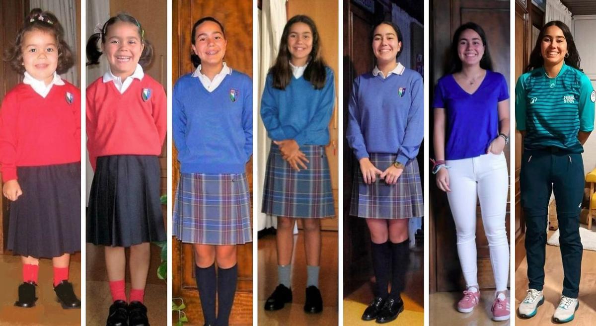 Sabela, en algunos inicios de sus años lectivos, posando para la cámara de su padre.