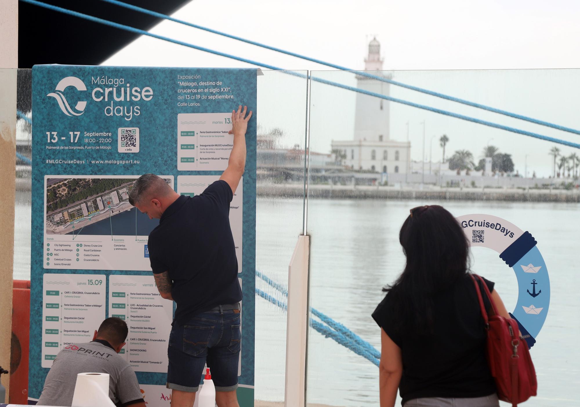 Preparativos en el Palmeral de las Sorpresas para los Málaga Cruise Days